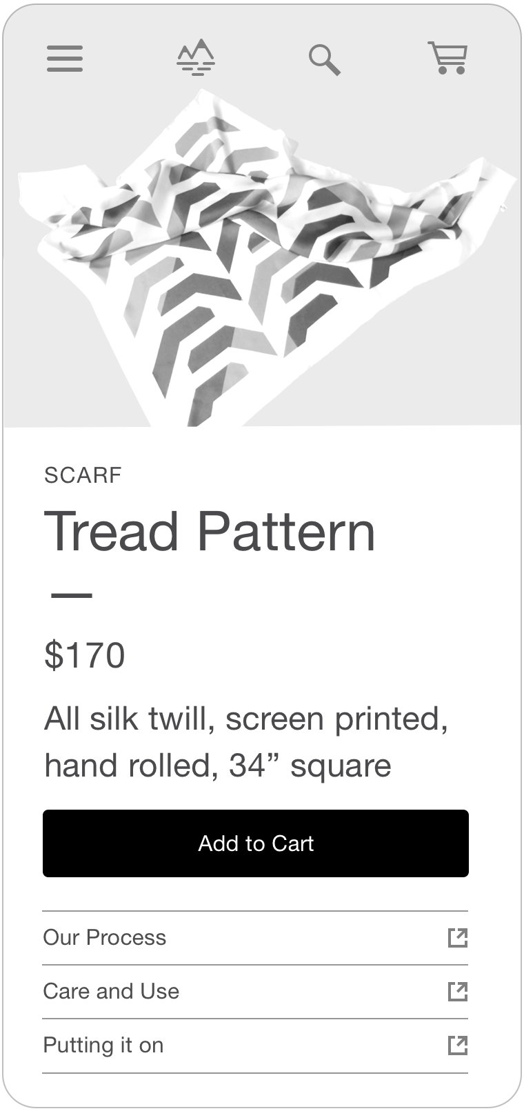 Product detail screen
