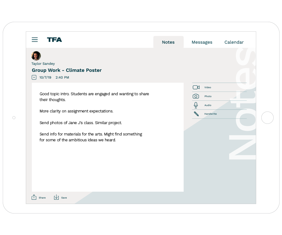 Teach for America Ipad app